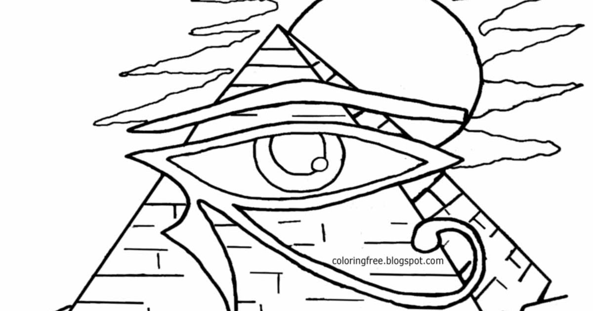 1200x630 Printable Egyptian Drawing Egypt Coloring In Pages For Teenagers - Egyptian Pyramids Drawing