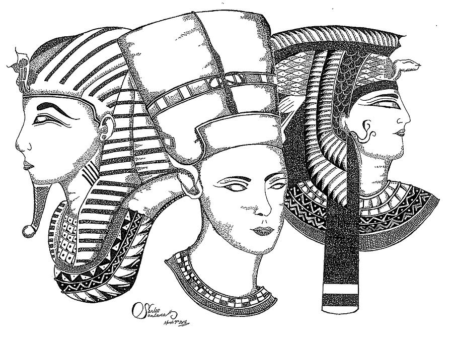 900x669 Egyptian Royalty Drawing - Egyptian Queen Drawing