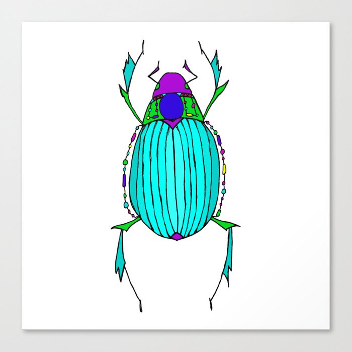 700x700 egyptian scarab beetle turquoise canvas print - Egyptian Scarab Beetle Drawing