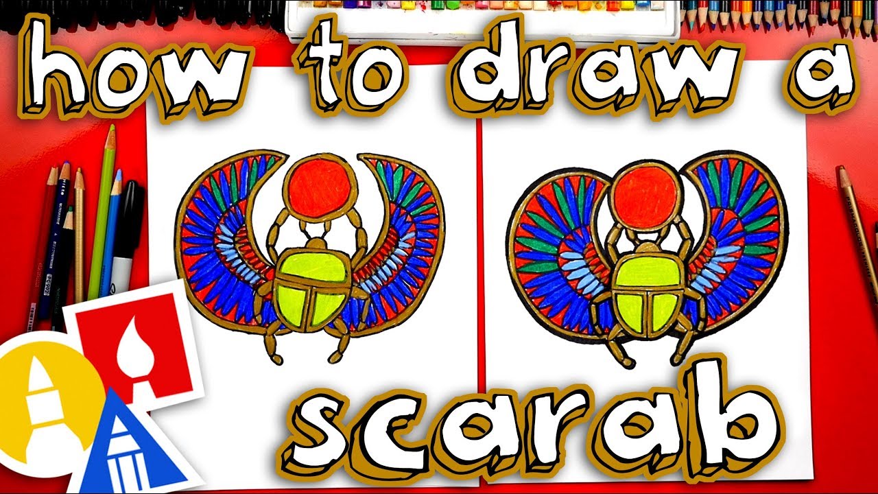 1280x720 how to draw an egyptian scarab beetle - Egyptian Scarab Beetle Drawing