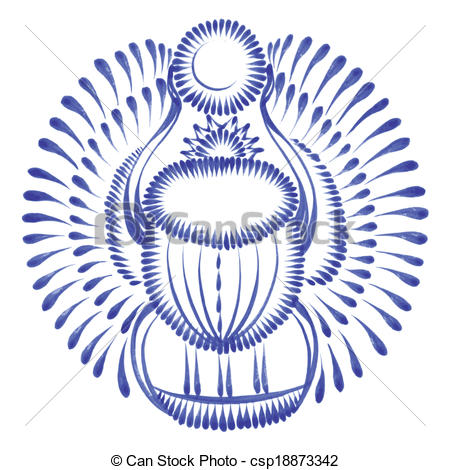 450x470 Decorative Ornament Scarab Beetle Egypt Hand Drawn Illustration - Egyptian Scarab Drawing