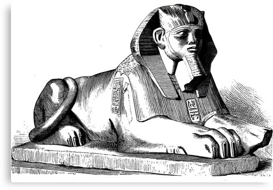 550x384 Egyptian Sphinx Sketch Canvas Prints - Egyptian Sphinx Drawing