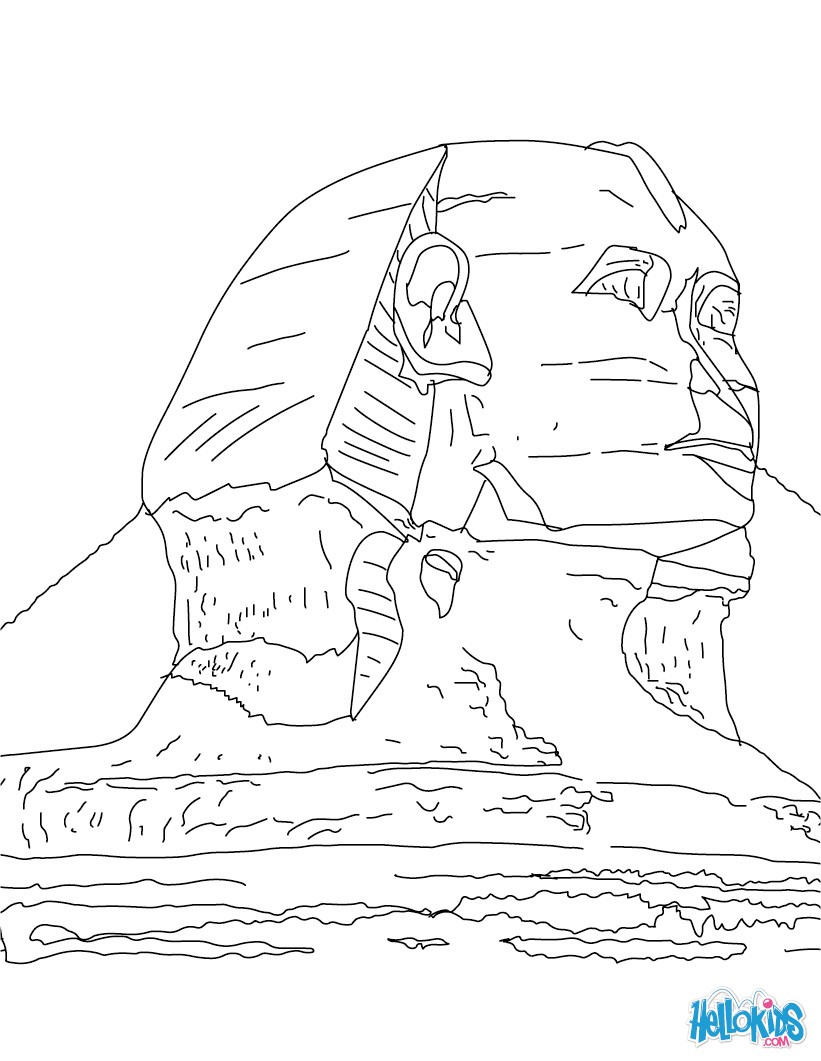 821x1061 Egyptian Sphinx Coloring Pages - Egyptian Sphinx Drawing