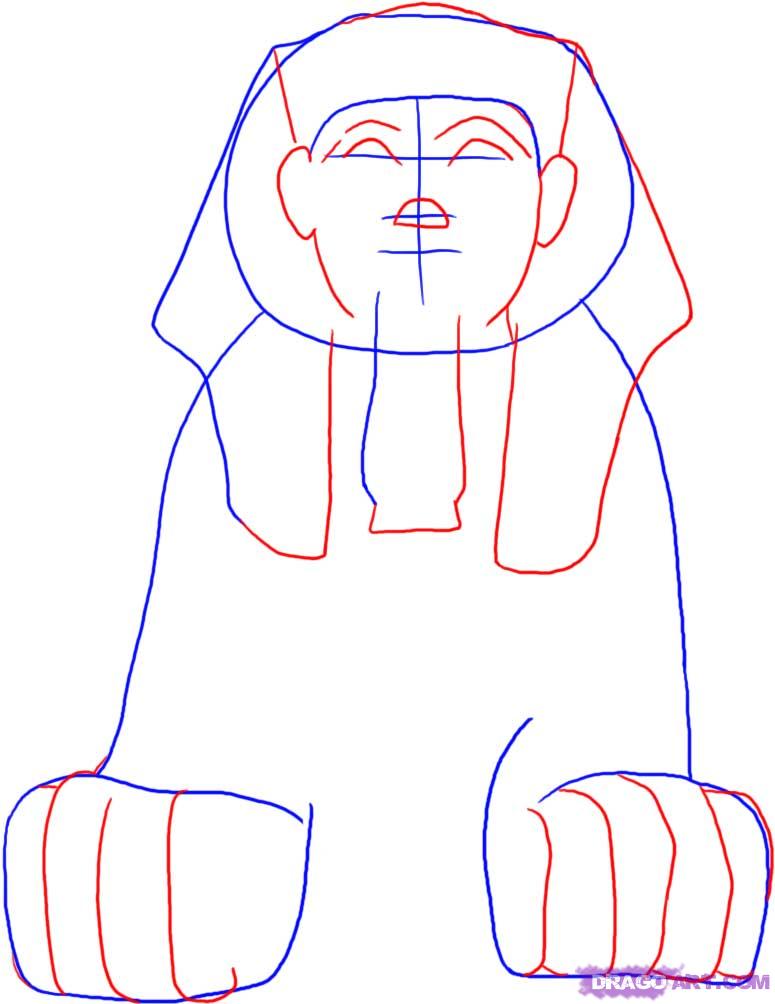 775x1004 How To Draw An Egyptian Sphinx, Step - Egyptian Sphinx Drawing