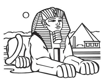 340x270 Sphinx Embroidery Etsy - Egyptian Sphinx Drawing