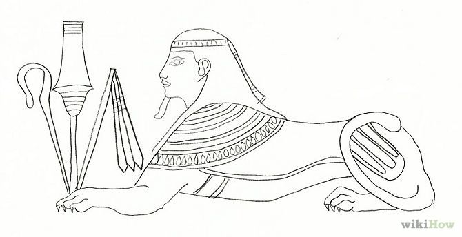 670x344 Sphinx Egypt Easy To Draw - Egyptian Sphinx Drawing