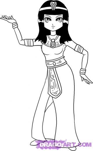 320x520 Learn How To Draw An Egyptian Person, Figures, People, Free Step - Egyptian Style Drawing