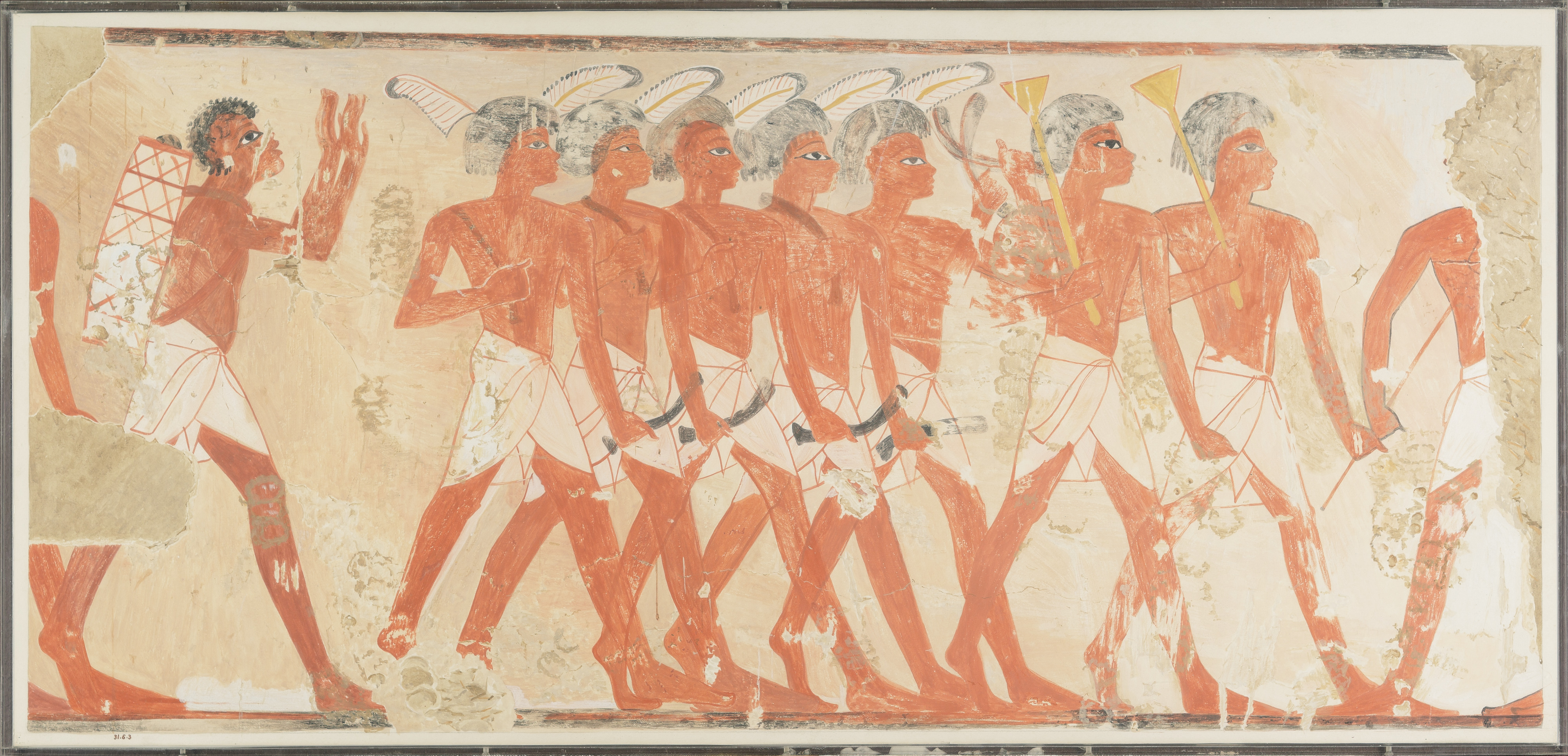 4000x1928 nina de garis davies military musicians showing nubian - Egyptian Style Drawing