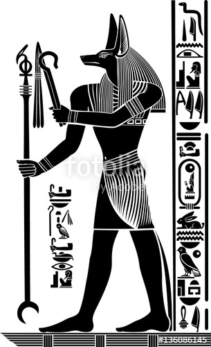 305x500 stylized drawing of the ancient egyptian god anubis made - Egyptian Style Drawing