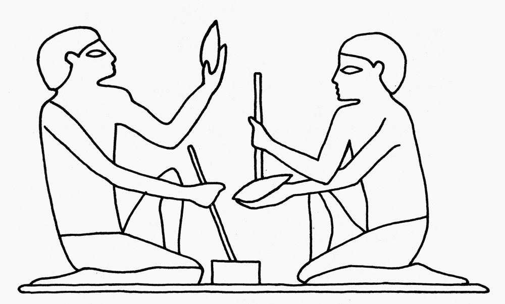 1000x602 egyptian tool making nstone blades being flaked - Egyptian Tomb Drawing