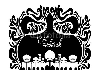 400x282 eid mubarak with mosque, doodle style, hand drawing buy photos - Eid Mubarak Drawing