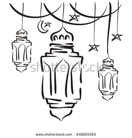 450x470 image result for moroccan lanterns drawing bujo journal themes - Eid Mubarak Drawing