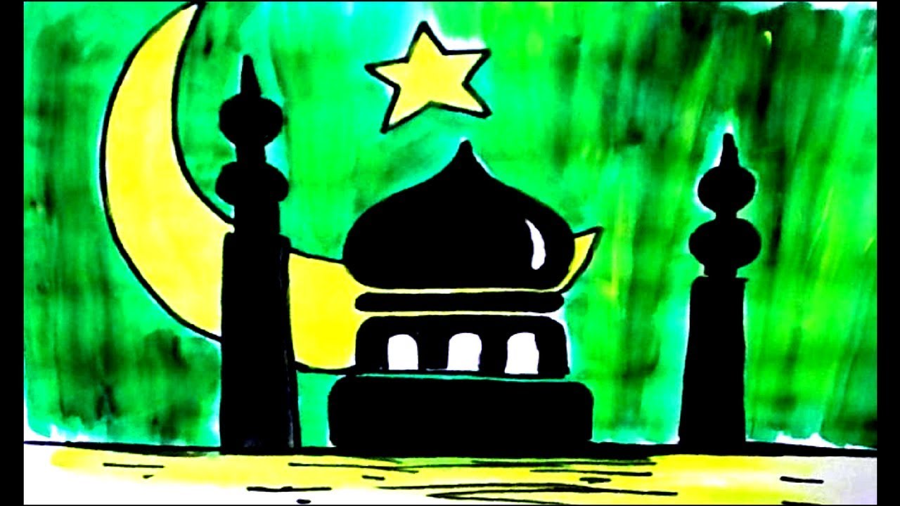 1280x720 special eid mubarak drawing step - Eid Mubarak Drawing