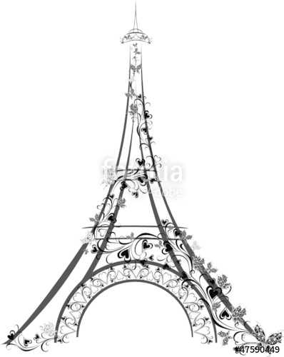 398x500 Eiffel Tower Drawing - Eiffel Tower 2d Drawing
