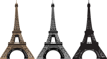 425x236 Eiffel Tower Free Vector Download - Eiffel Tower 2d Drawing