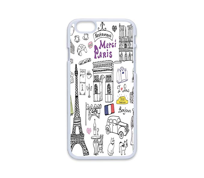 679x594 Phone Case Compatible With White Edge - Eiffel Tower 2d Drawing