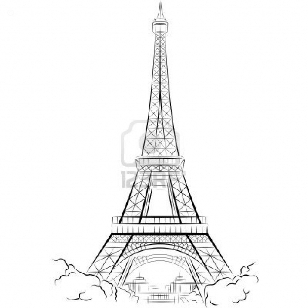 1024x1024 Collection Of 'eiffel Tower Cartoon Drawing' Download More Than - Eiffel Tower Cartoon Drawing