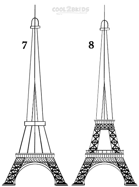 447x600 How To Draw The Eiffel Tower - Eiffel Tower Drawing
