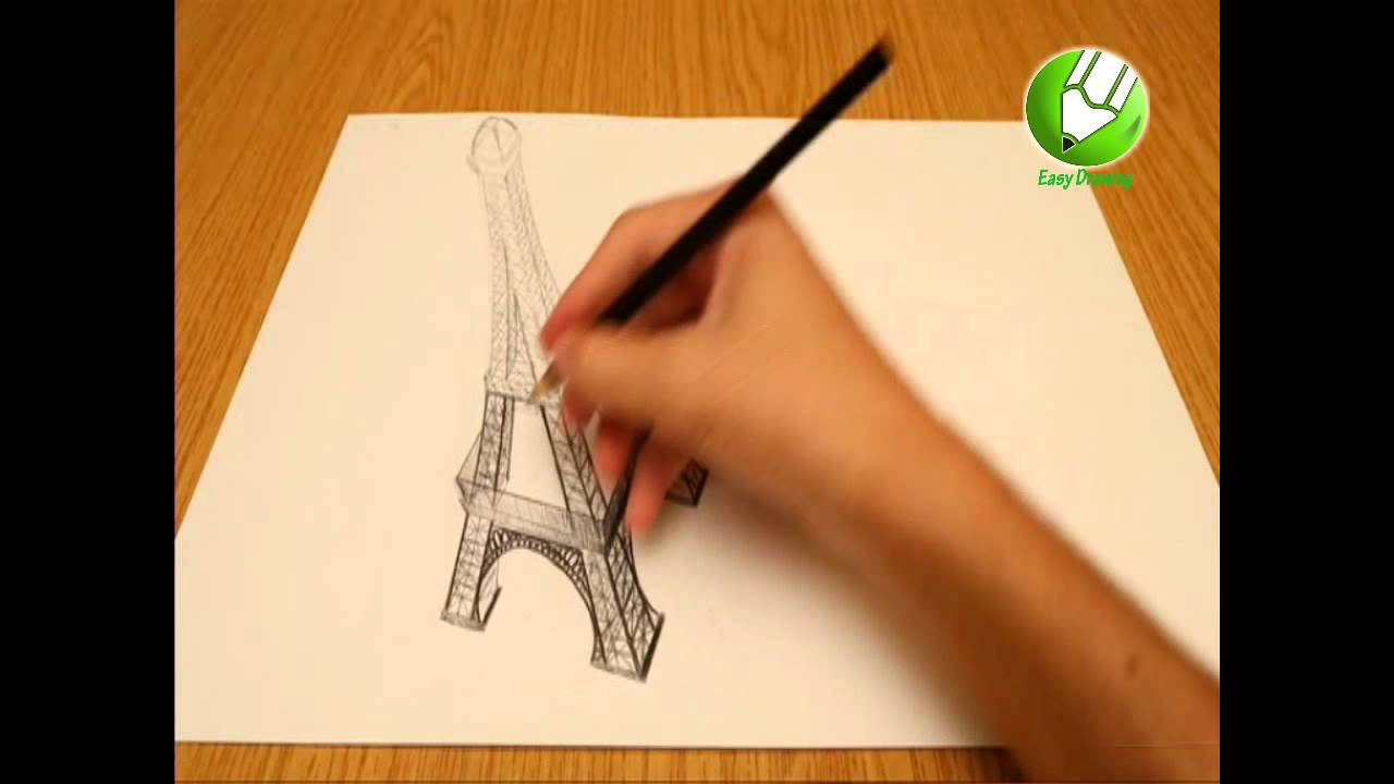 1280x720 Drawing Paris Eiffel Tower - Eiffel Tower Drawing 3d