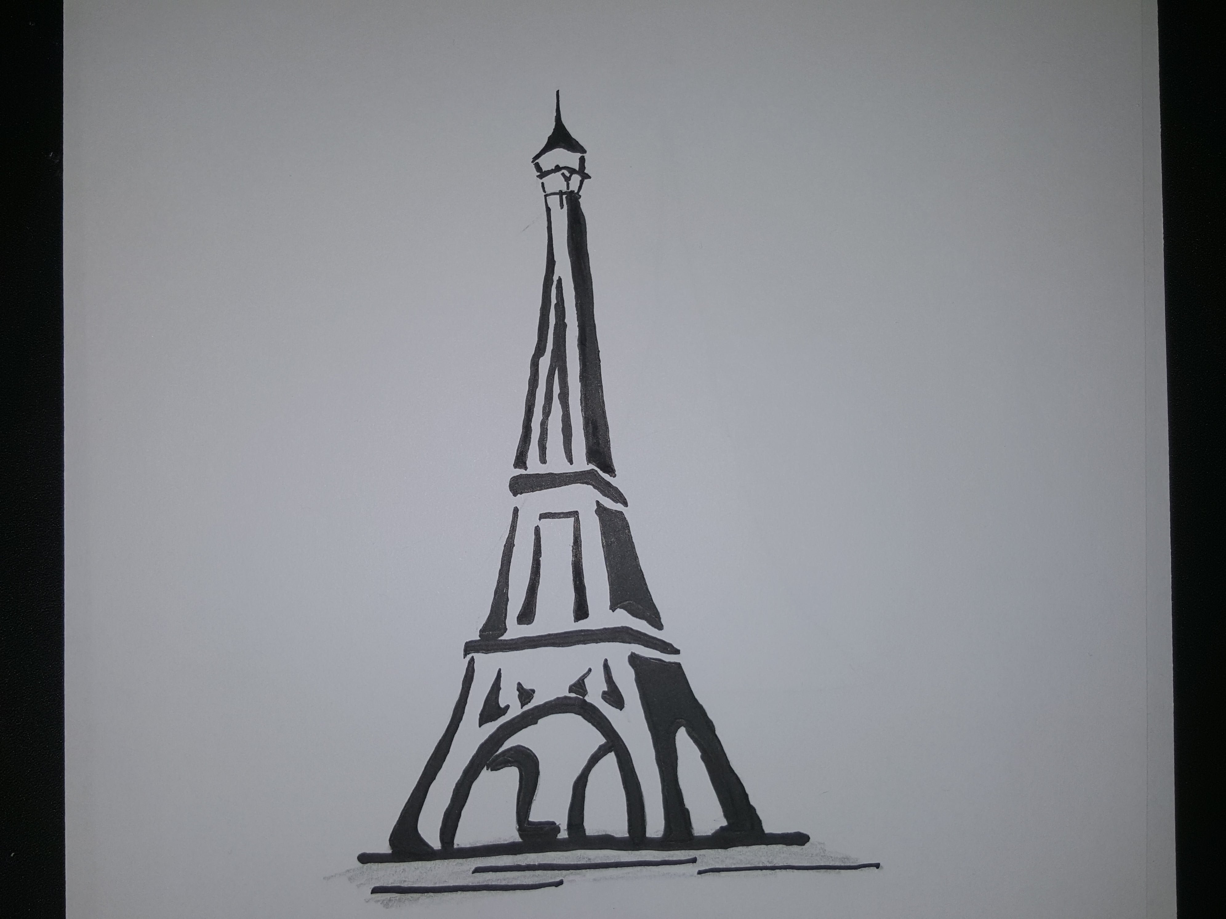 Sketch Eiffel Tower Drawing 3d - Rectangle Circle