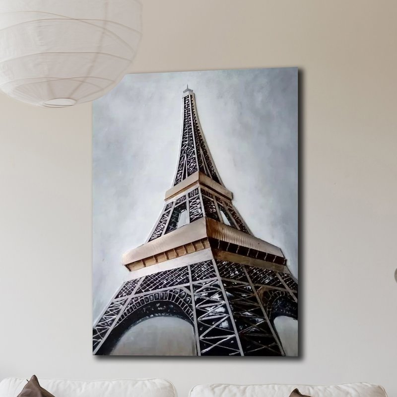 800x800 Hdc International Eiffel Tower Graphic Art On Wrapped Canvas - Eiffel Tower Drawing 3d