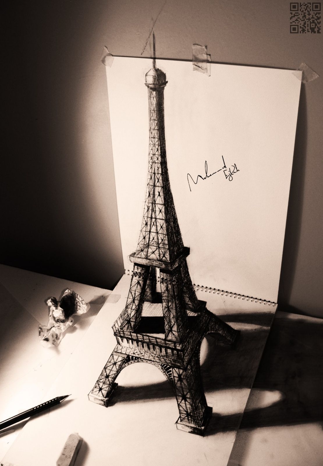 1110x1600 Drawing Of Eiffel Tower Most Beautiful Pages Pin Me - Eiffel Tower Drawing 3d