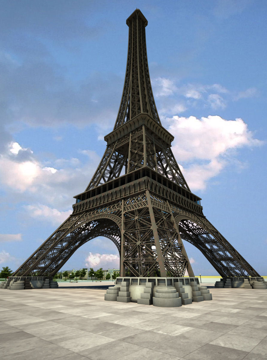 892x1200 Eiffel Tower High Detailed Cgtrader - Eiffel Tower Drawing 3d