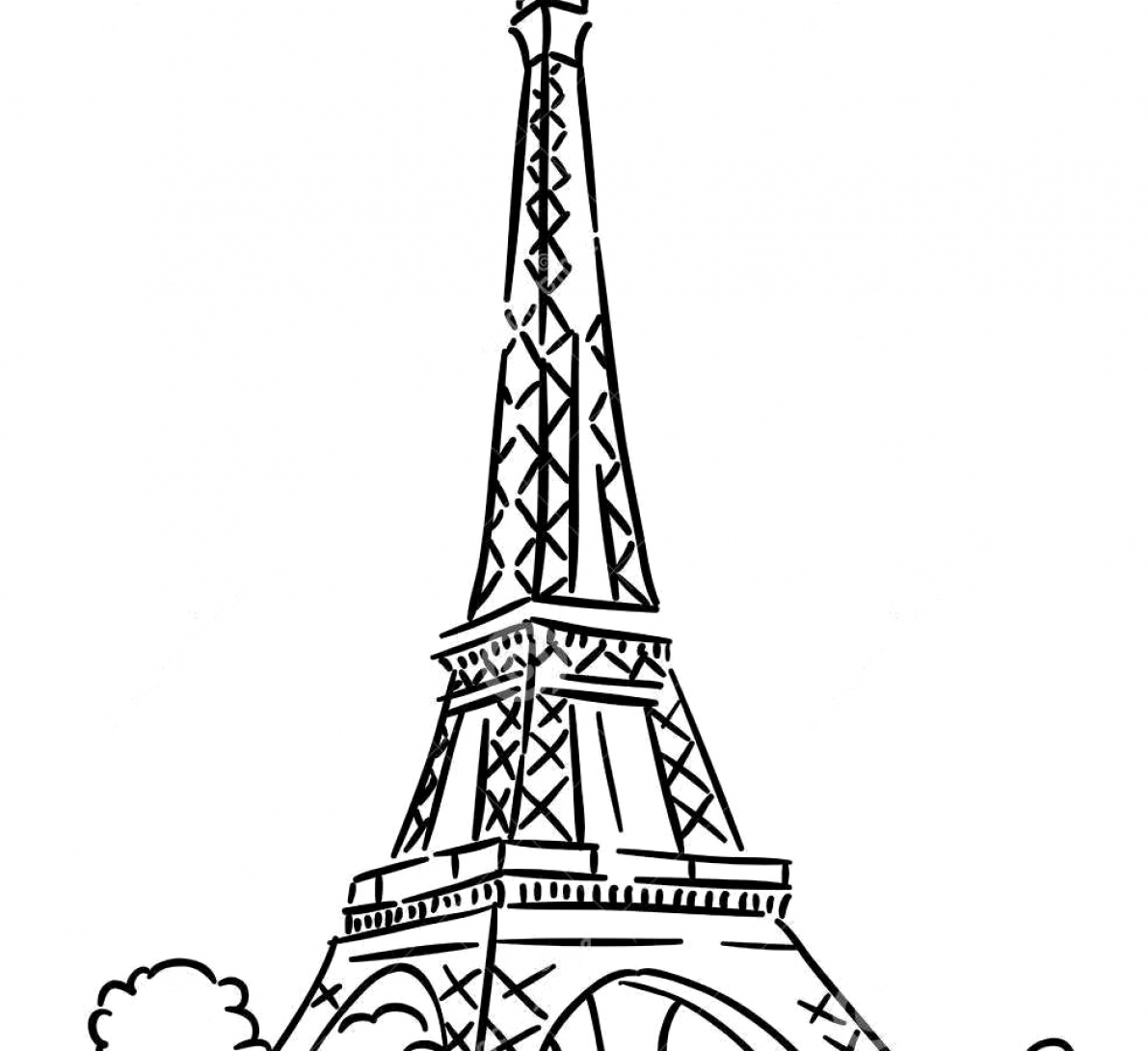 Eiffel Tower Drawing Black And White at PaintingValley.com | Explore ...