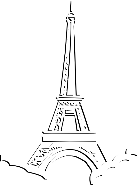 444x596 Tower Clipart Drawing For Free Download And Use In Presentations - Eiffel Tower Drawing Black And White