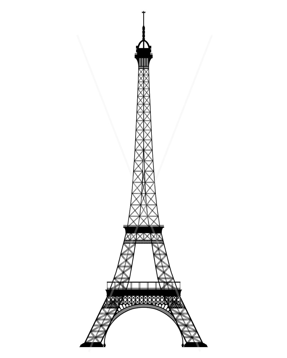 1000x1250 Easy Eiffel Tower Coloring - Eiffel Tower Drawing Easy