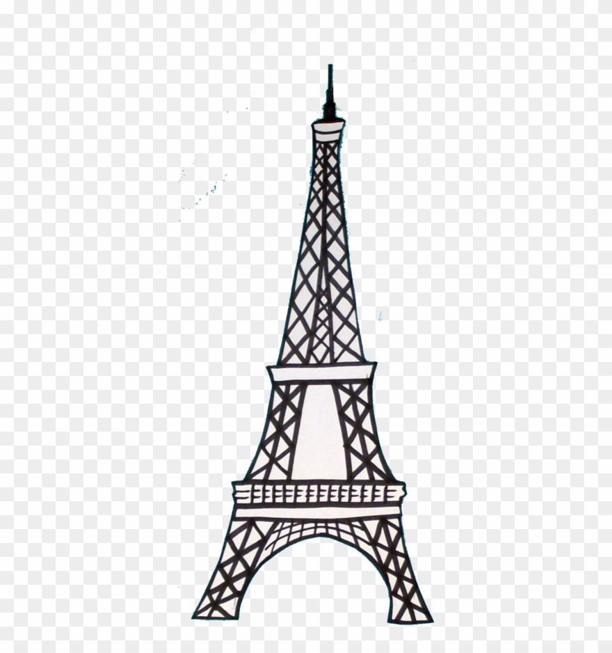 880x938 Tower Clipart Basic - Eiffel Tower Drawing Easy