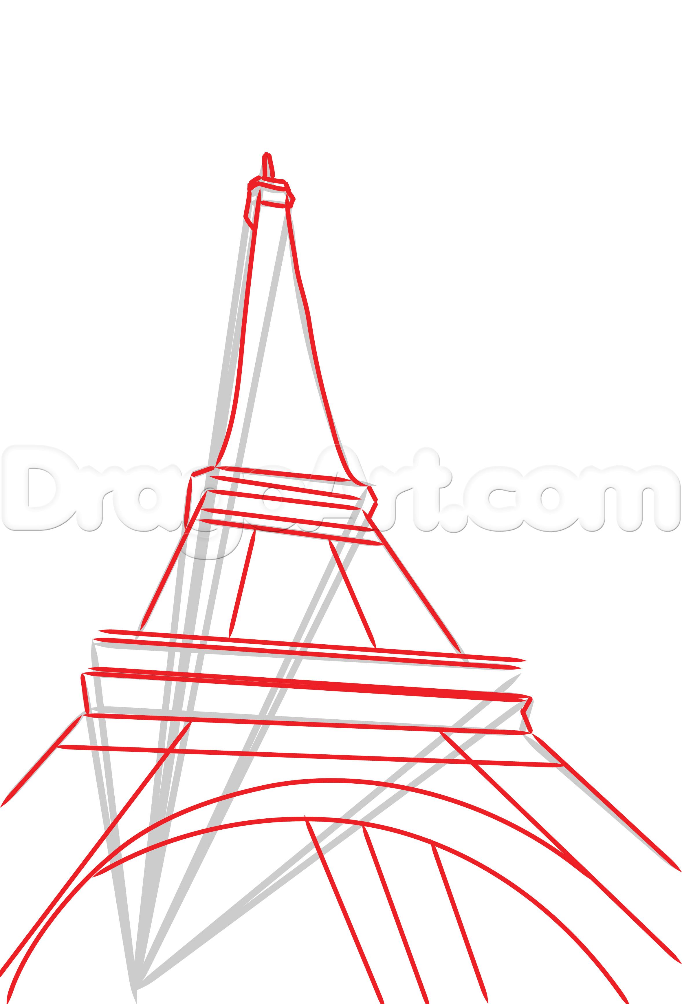 2356x3467 Draw The Eiffel Tower, Step - Eiffel Tower Drawing Easy