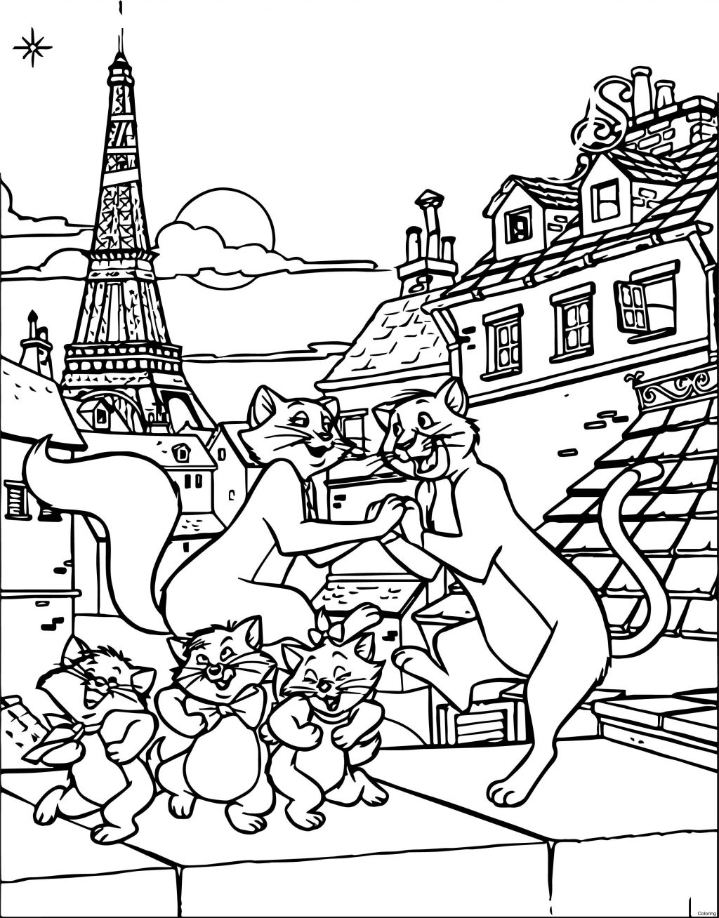 1024x1308 Coloring Pages Free Thanksgiving Eiffel Toweroring Pages Drawing - Eiffel Tower Drawing For Kids