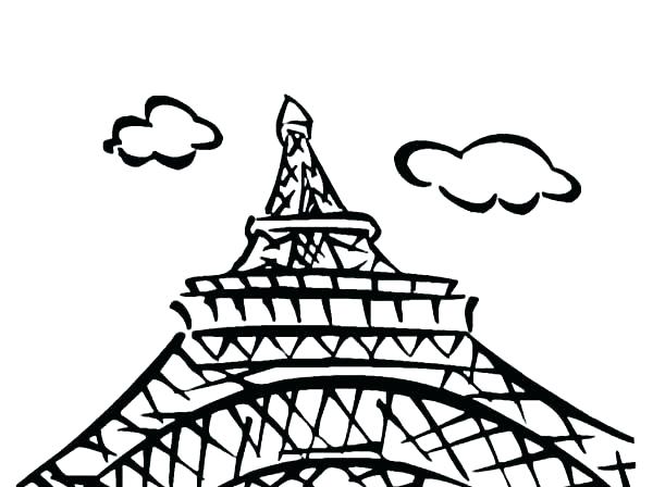 600x448 Eiffel Tower Coloring Pages - Eiffel Tower Drawing For Kids