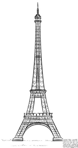 306x575 How To Draw The Eiffel Tower - Eiffel Tower Drawing For Kids