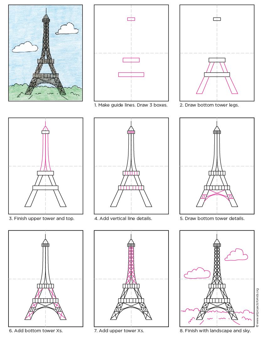 835x1088 how to draw the eiffel tower apfk tutorials drawings, eiffel - Eiffel Tower Drawing For Kids