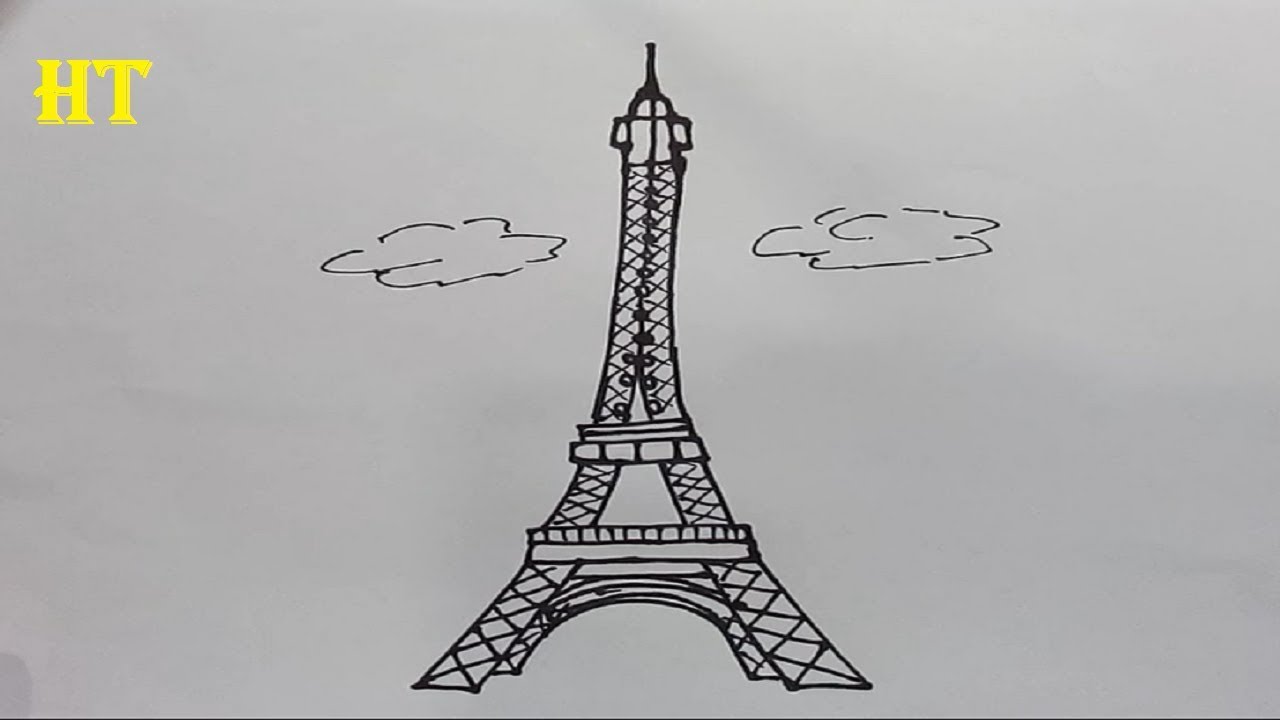 Eiffel Tower Drawing For Kids at PaintingValley.com | Explore ...