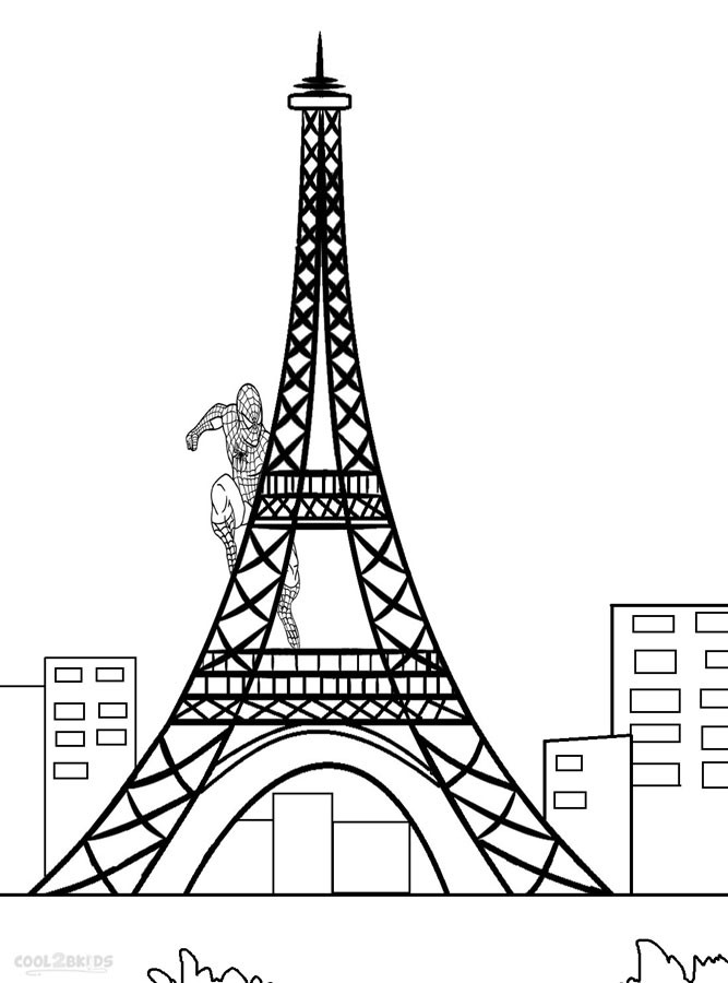 667x900 Innovative Paris Eiffel Tower Coloring Pages Tremendous Drawing - Eiffel Tower Drawing For Kids