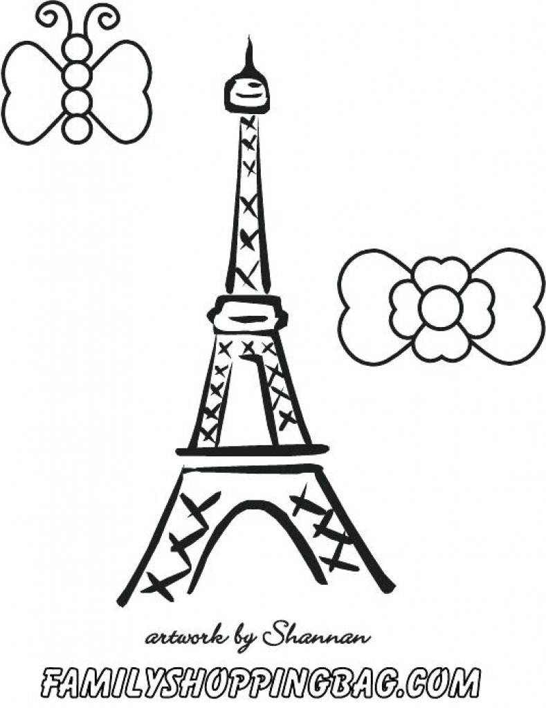 789x1024 Picture Thanksgiving Eiffel Tower Coloring Pages Printable - Eiffel Tower Drawing For Kids