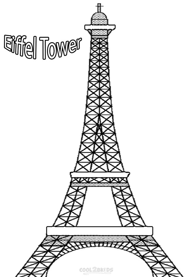 622x900 Printable Eiffel Tower Coloring Pages For Kids - Eiffel Tower Drawing For Kids