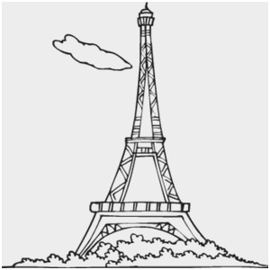 300x300 Eiffel Tower Coloring - Eiffel Tower Drawing Outline