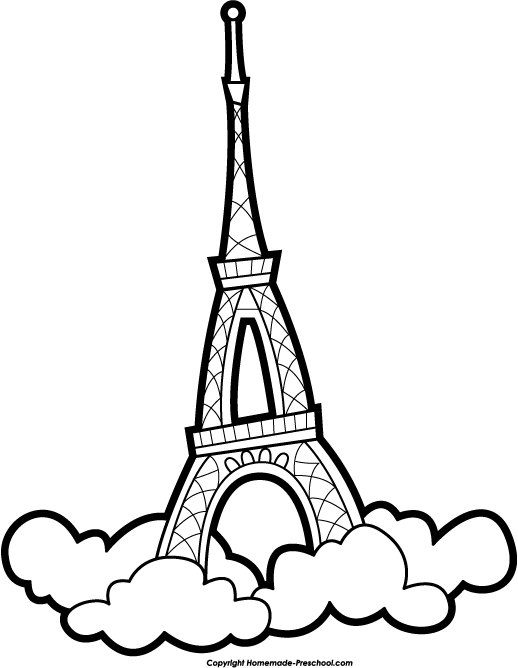 518x668 Eiffel Tower Outline Clip Art Clipart Collection - Eiffel Tower Drawing Outline