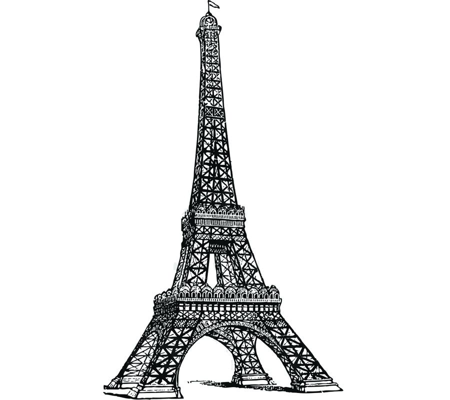 900x800 eiffel tower drawings free tower scenic spot cartoon hand drawing - Eiffel Tower Drawing Pictures