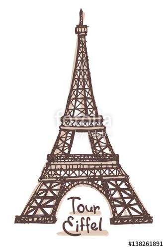 334x500 Hand Drawn Sketch Of The Eiffel Tower, Paris, France Vector - Eiffel Tower Drawing Pictures