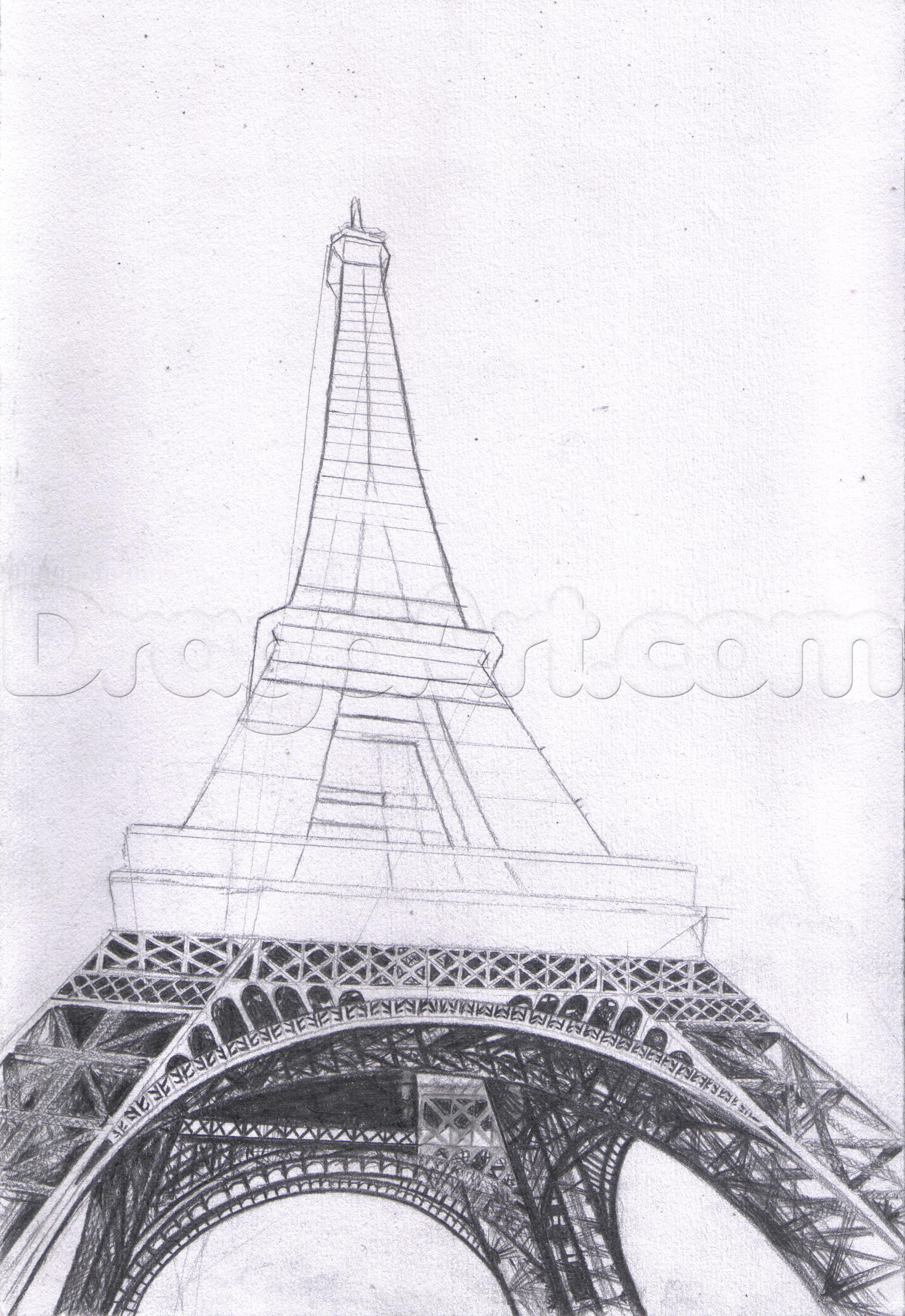 2390x3476 How To Draw The Eiffel Tower, Step - Eiffel Tower Drawing Pictures