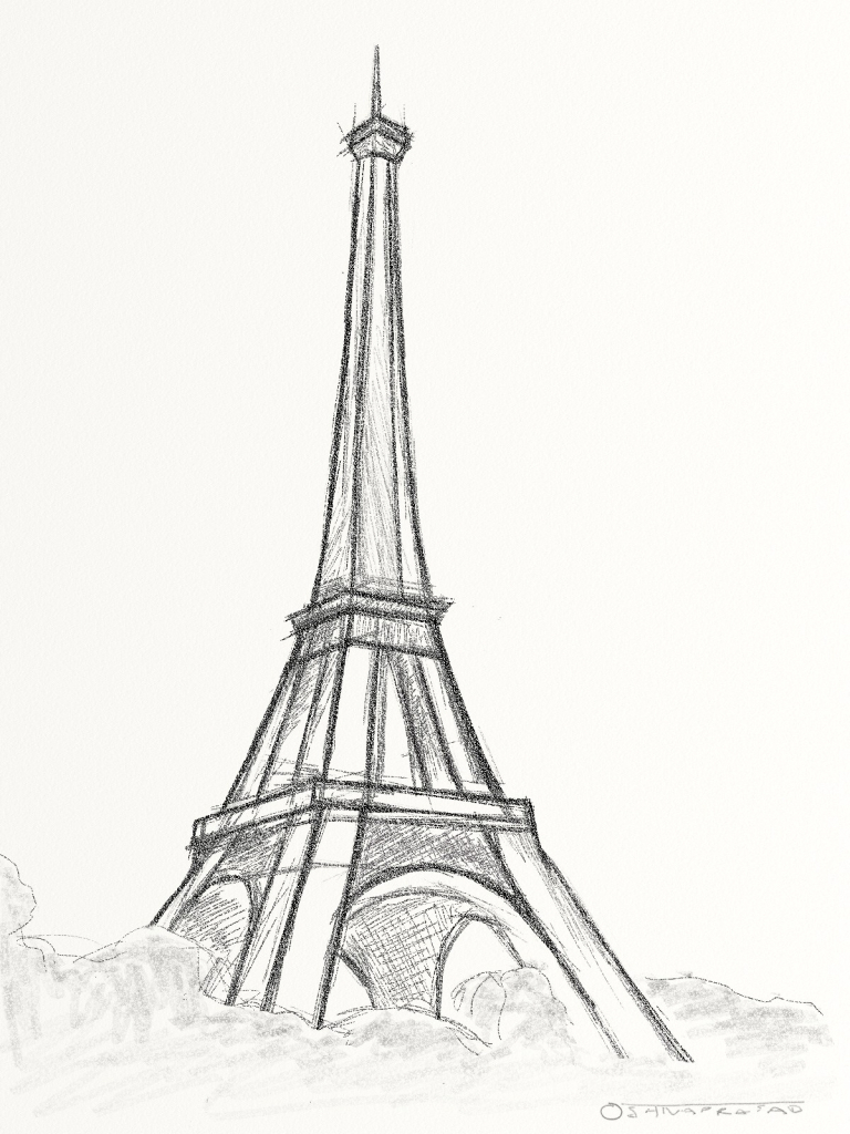768x1024 how to draw an easy eiffel tower paris eiffel tower drawing easy - Eiffel Tower Drawing Step By Step