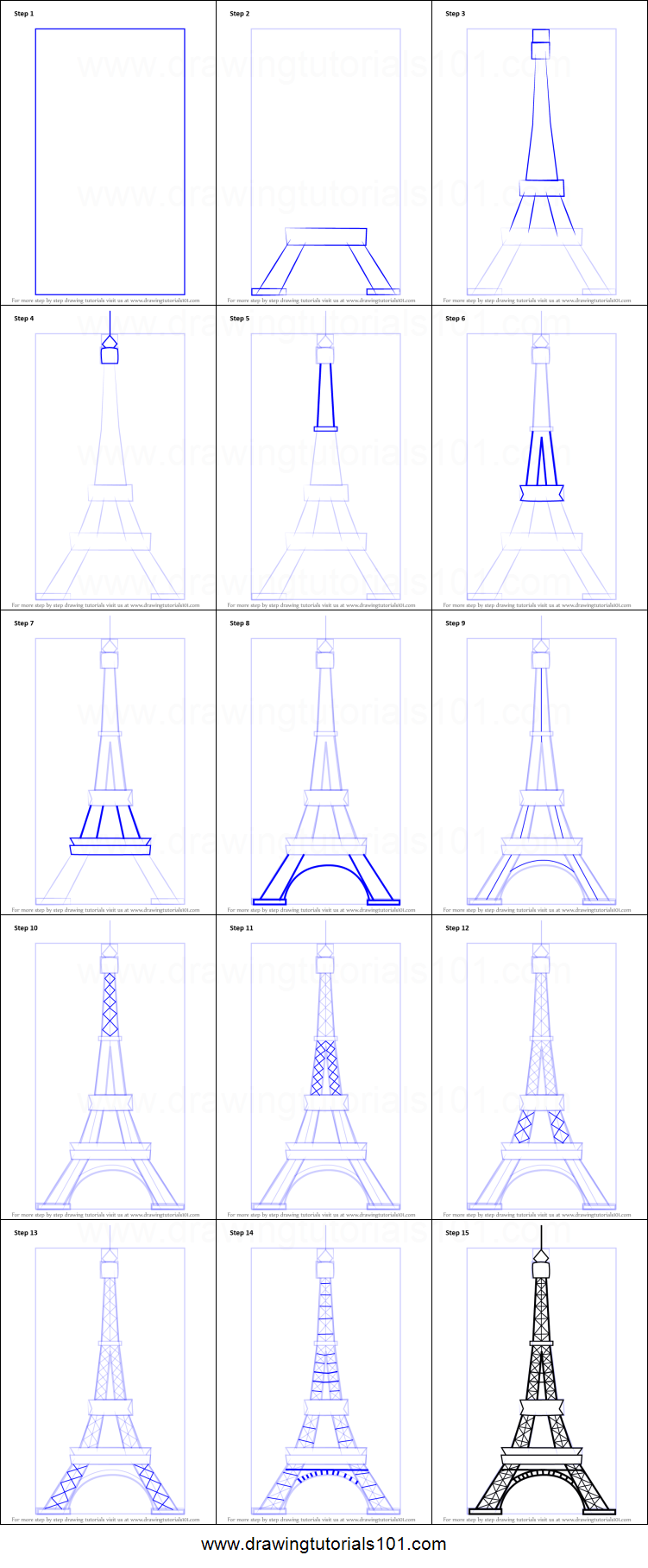 751x1816 How To Draw An Eiffel Tower Printable Step - Eiffel Tower Drawing Step By Step