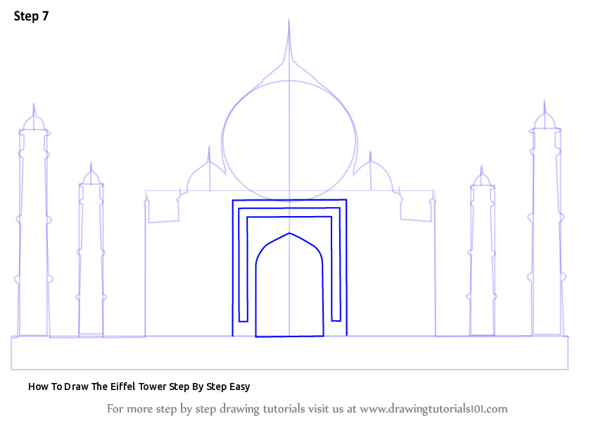 844x598 How To Draw The Eiffel Tower Step - Eiffel Tower Drawing Step By Step