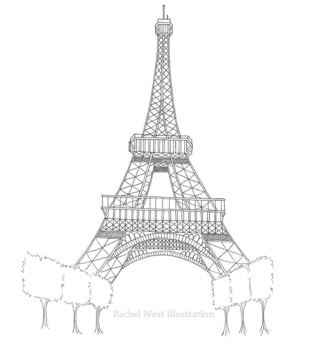 1036x1185 Easy Eiffel Tower Drawing Step - Eiffel Tower Drawing Step By Step