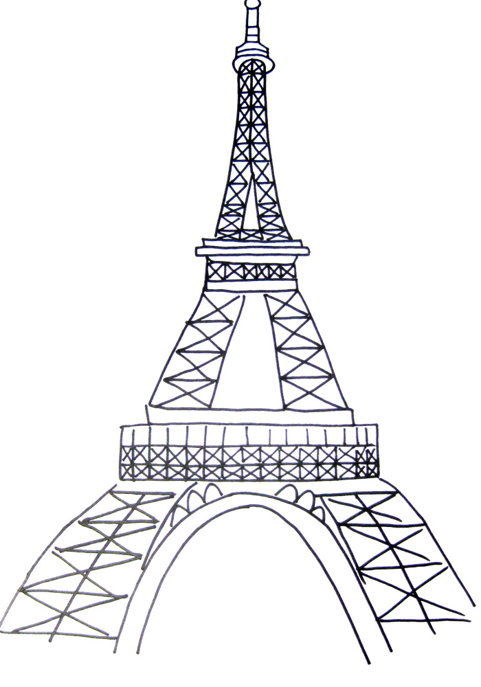700x1000 Eiffel Tower Drawing Tutorial Desktop Backgrounds For Free Hd - Eiffel Tower Drawing Steps